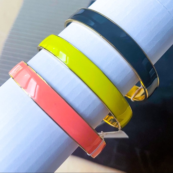 J. CREW Trio of Enamel and Gold Bangles - Picture 2 of 4